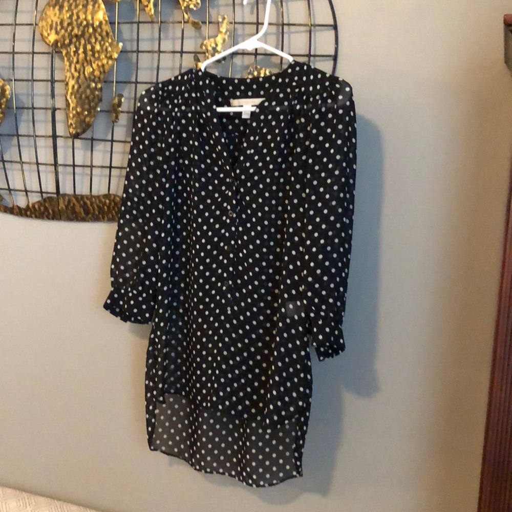 3for$20 Sheer polka dot 3/4 sleeve blouse